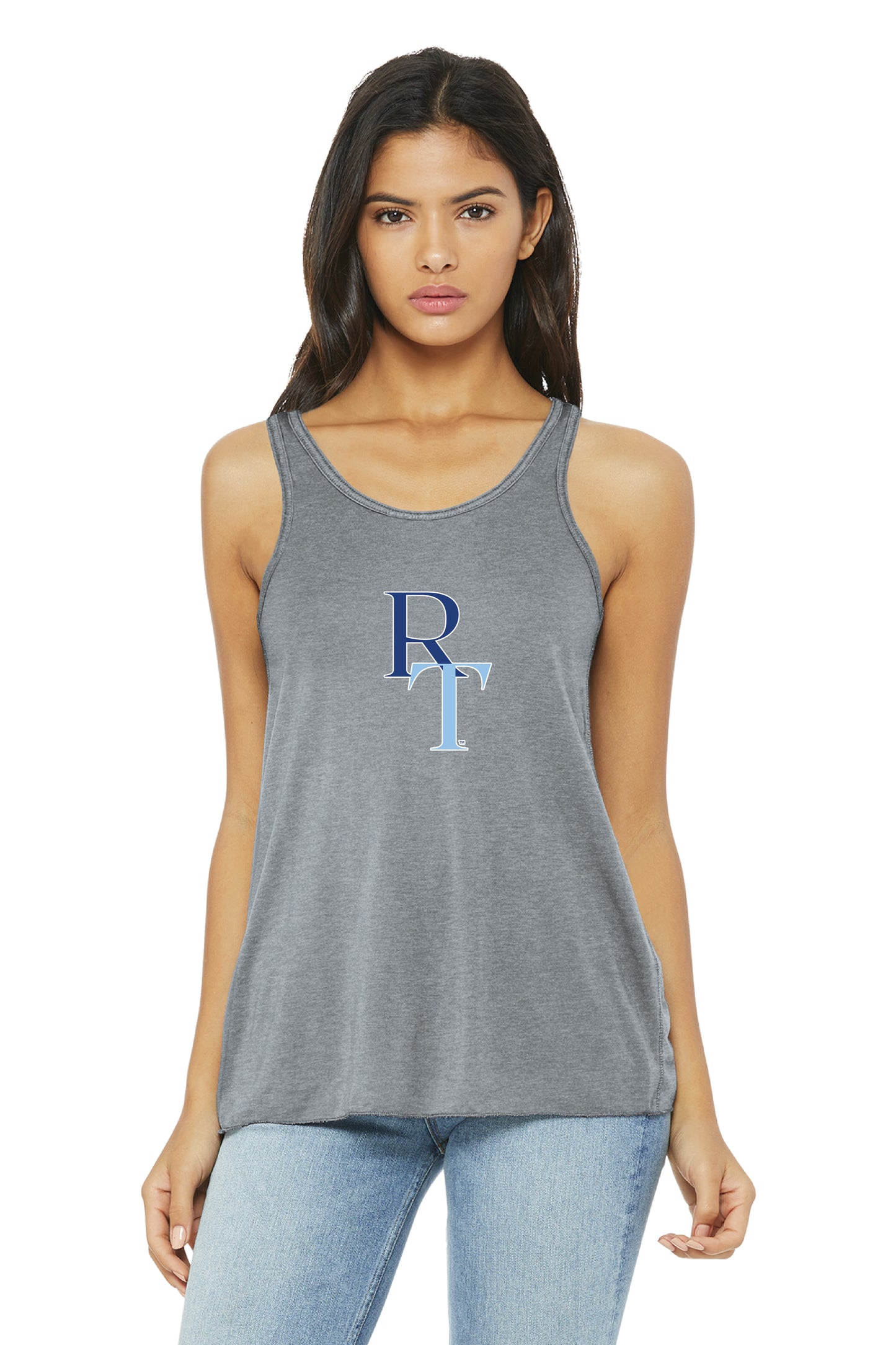 BELLA+CANVAS Women’s Flowy Racerback Tank RT Logo, $1.00 GOES DIRECTLY TO HALLOWES COVE PTO