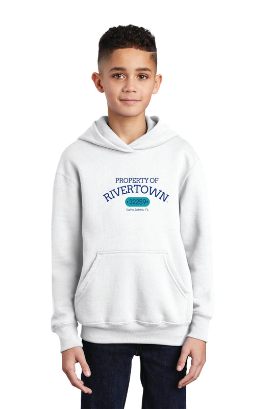 Port & Co™ Youth Core Fleece Pullover Hooded Sweatshirt Property of Rivertown $1.00 GOES DIRECTLY TO HALLOWES COVE PTO