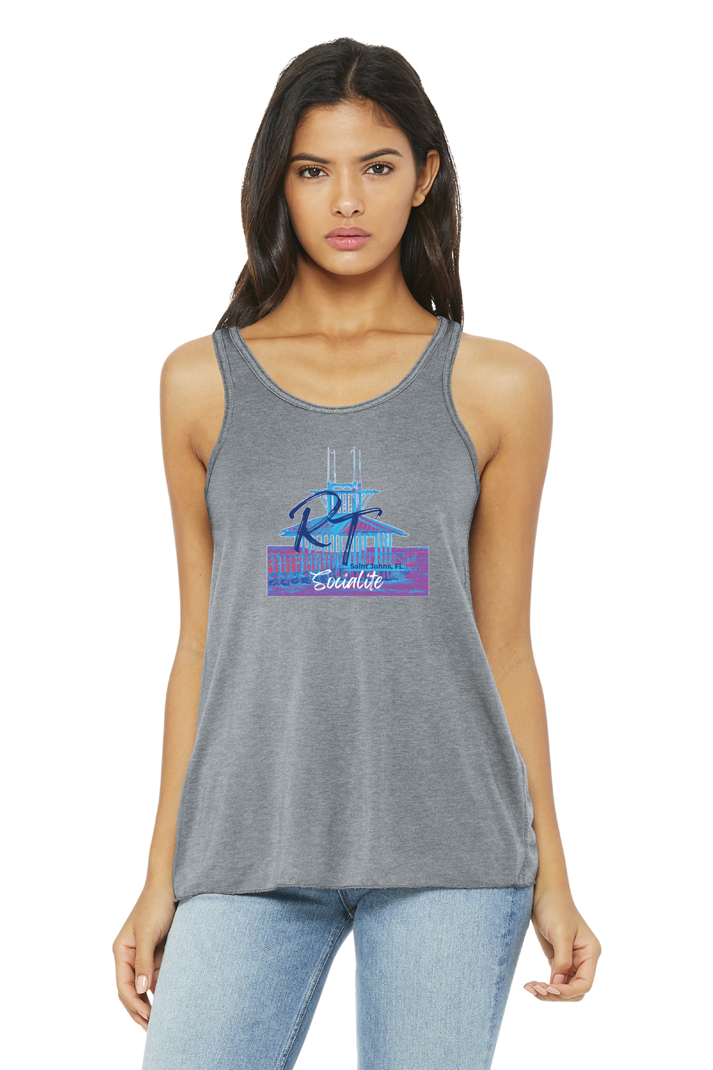 BELLA+CANVAS Women’s Flowy Racerback Tank RT SOCIALITE $1.00 GOES DIRECTLY TO HALLOWES COVE PTO